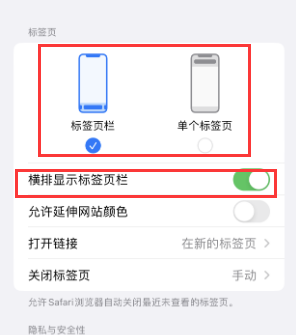 庆城iPhone授权维修分享Safari浏览器如何切换标签栏位置 